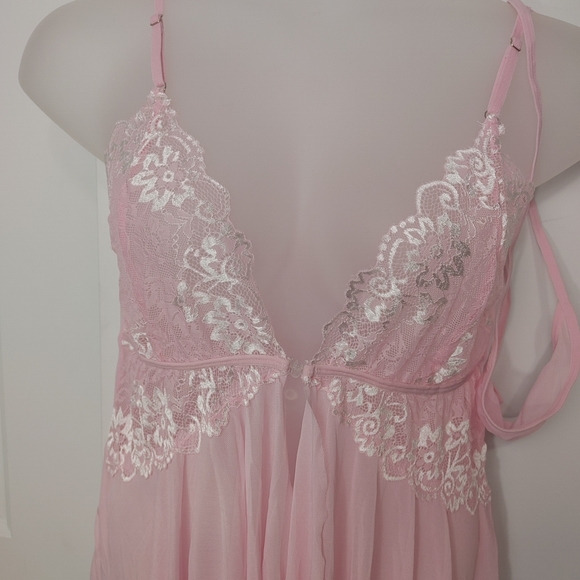 Plus pink size chemise babydoll nightie - Picture 2 of 8